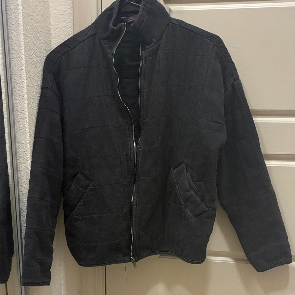 Women's Black Quilted Puffer Jacket with Stand Collar
